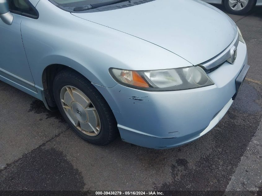 2006 Honda Civic Hybrid VIN: JHMFA36296S001130 Lot: 39438279