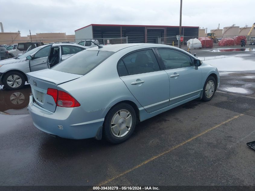 2006 Honda Civic Hybrid VIN: JHMFA36296S001130 Lot: 39438279