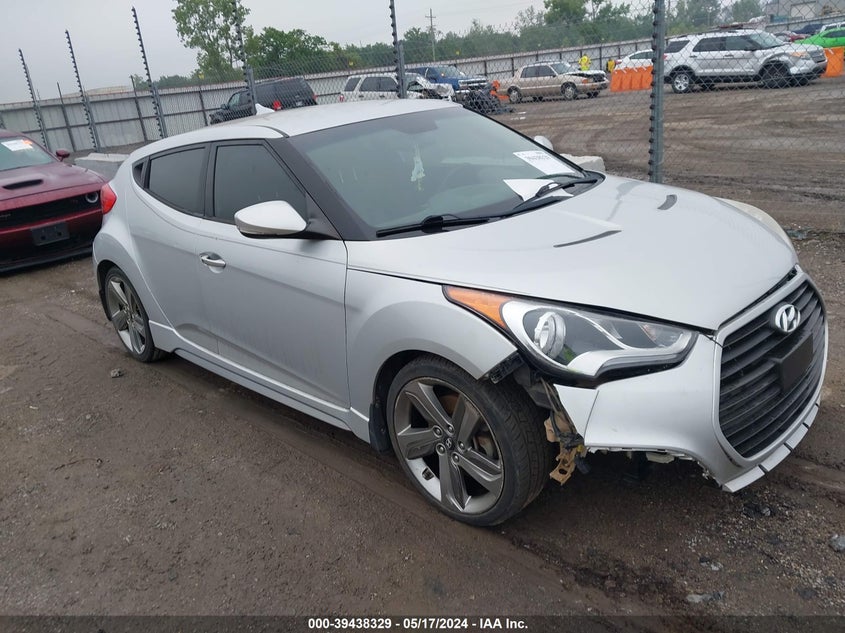 2013 Hyundai Veloster Turbo W/Blue VIN: KMHTC6AE2DU171974 Lot: 39438329