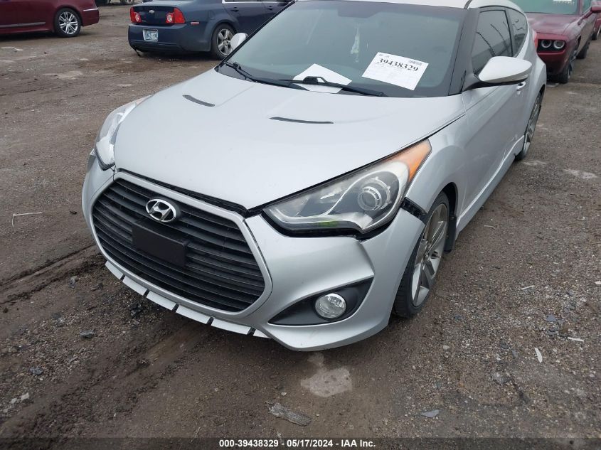 2013 Hyundai Veloster Turbo W/Blue VIN: KMHTC6AE2DU171974 Lot: 39438329