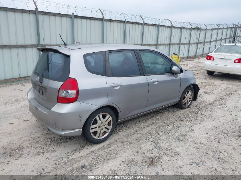 2007 Honda Fit Sport VIN: JHMGD38667S049536 Lot: 39438486