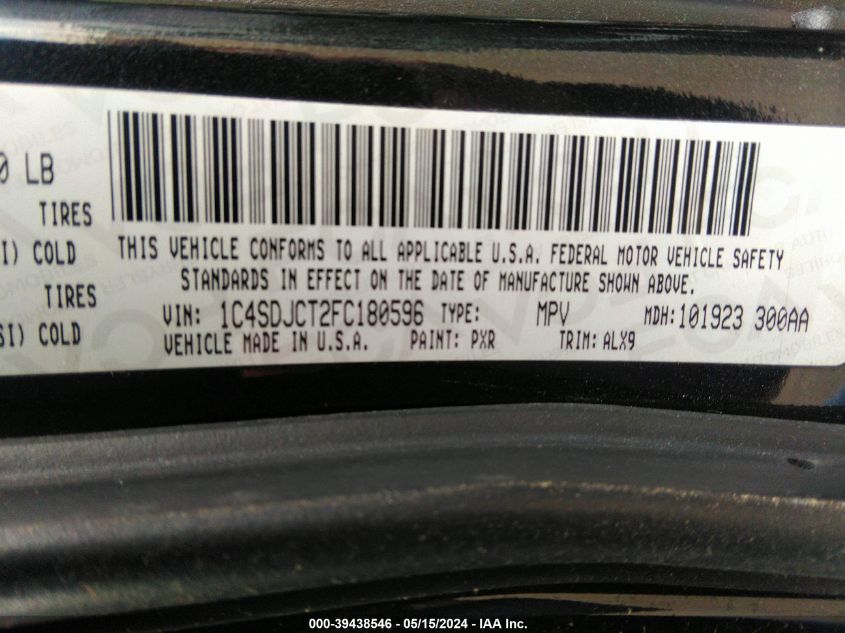 2015 DODGE DURANGO - 1C45DJCT2FC180596