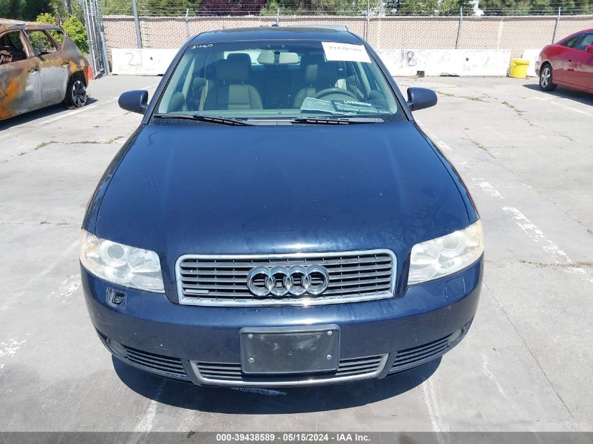 2004 Audi A4 1.8T VIN: WAULC68E94A217129 Lot: 39438589