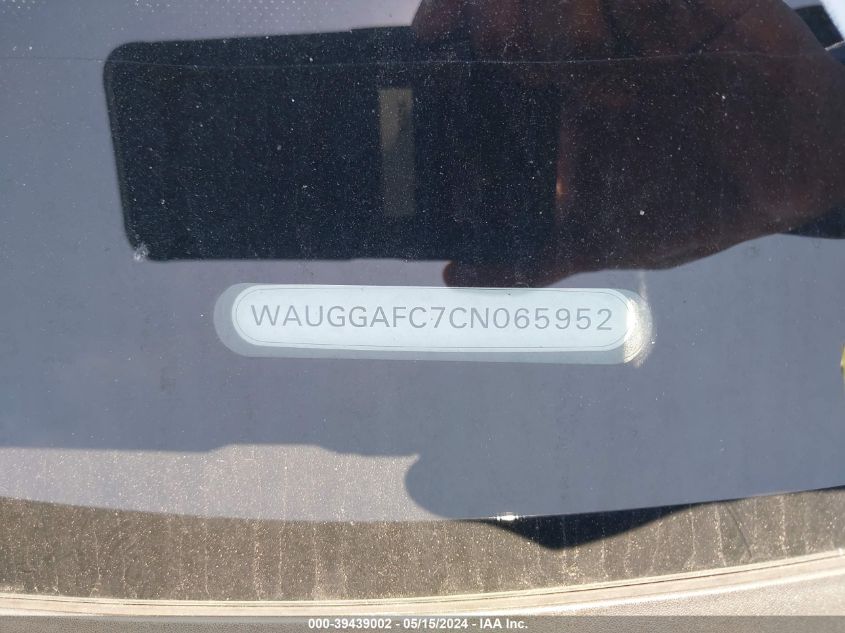 2012 Audi A6 3.0 Premium VIN: WAUGGAFC7CN065952 Lot: 39439002
