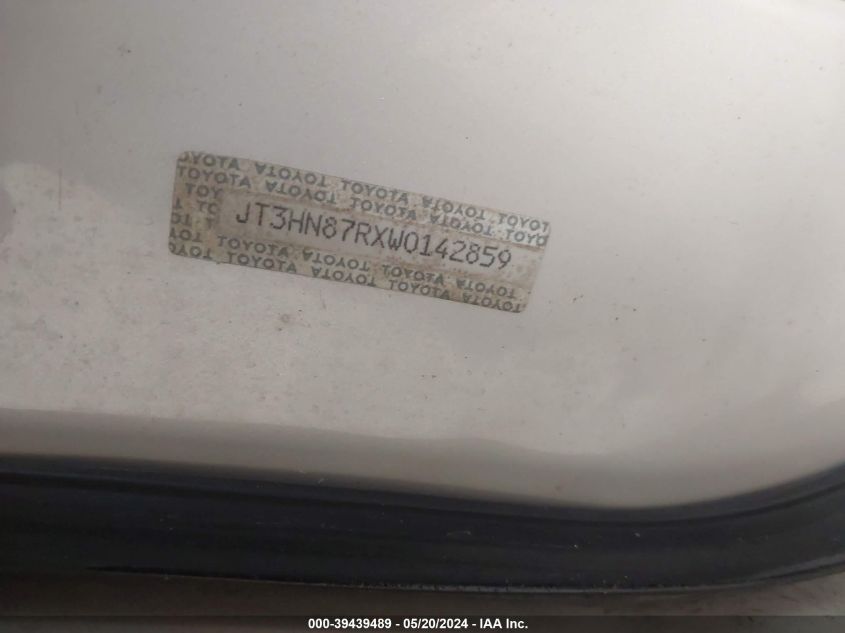 1998 Toyota 4Runner Sr5 V6 Limited VIN: JT3HN87RXW0142859 Lot: 39439489