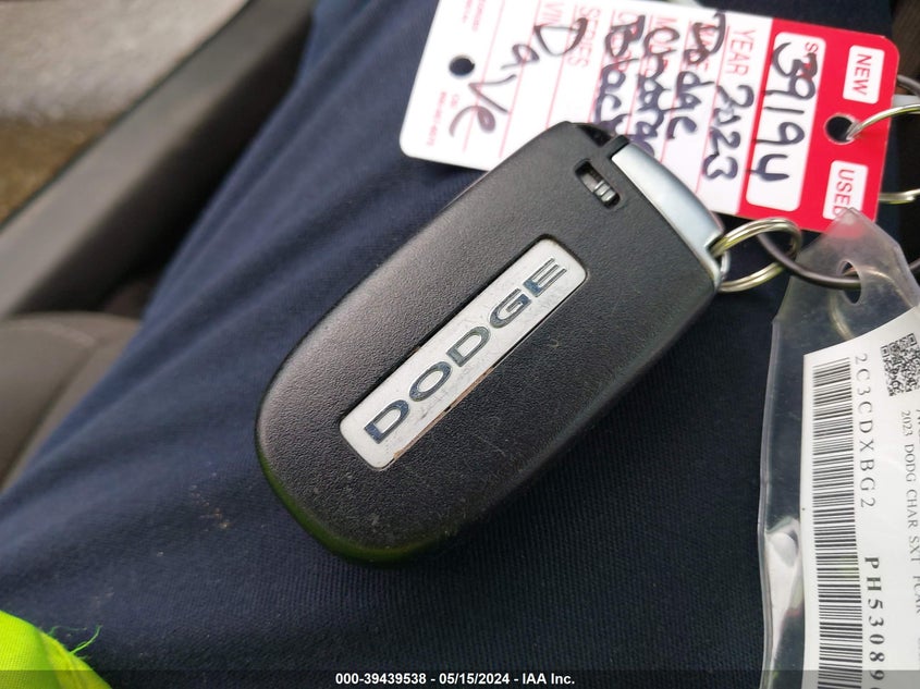 2023 Dodge Charger Sxt VIN: 2C3CDXBG2PH530890 Lot: 39439538