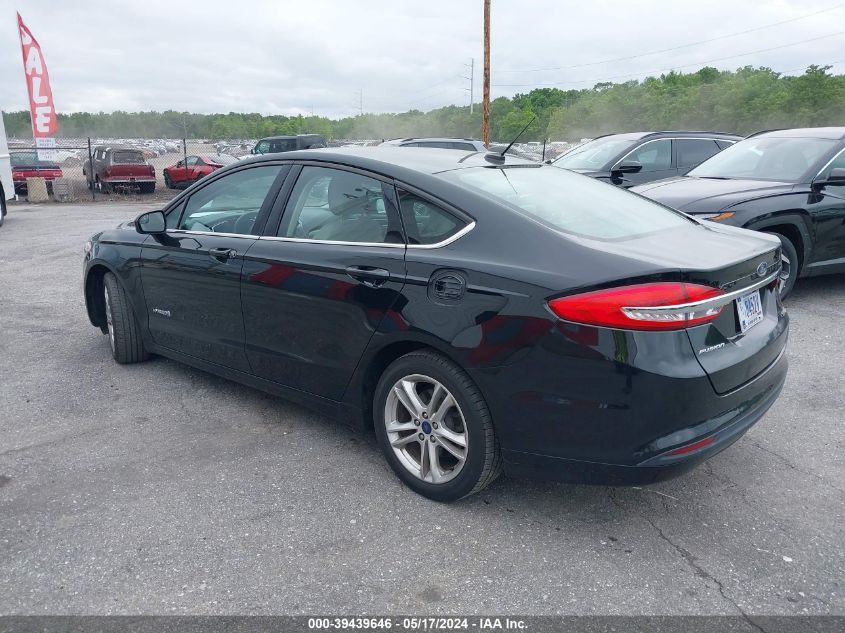 2018 Ford Fusion Hybrid S VIN: 3FA6P0UU7JR209455 Lot: 39439646