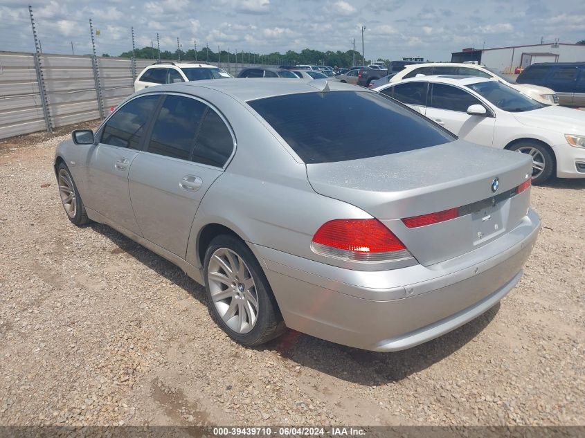 2004 BMW 745I VIN: WBAGL63494DP72242 Lot: 39439710