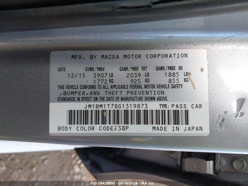 2016 MAZDA MAZDA3 I SPORT - JM1BM1T78G1319873