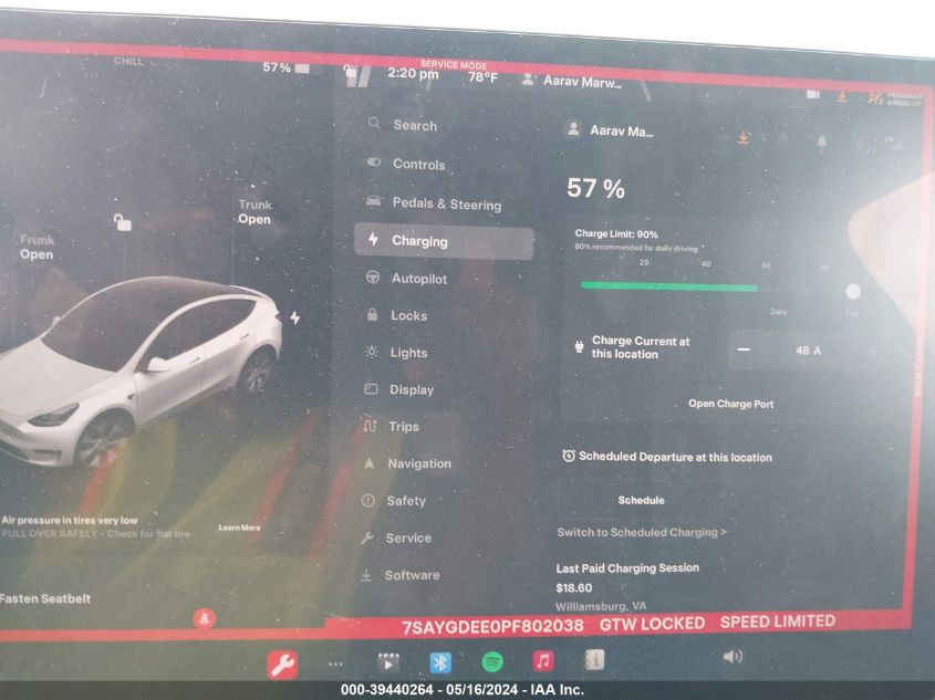 2023 TESLA MODEL Y AWD/LONG RANGE DUAL MOTOR ALL-WHEEL DRIVE - 7SAYGDEE0PF802038