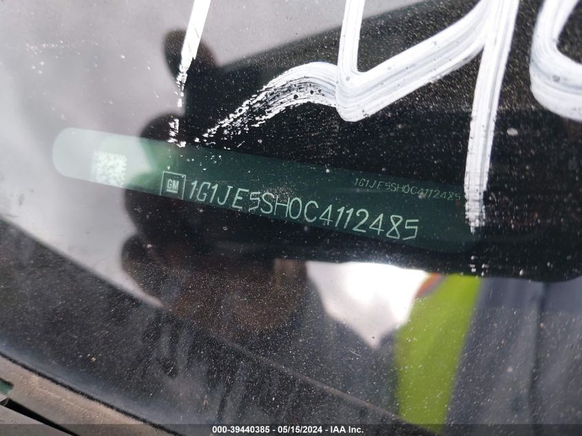 2012 Chevrolet Sonic 2Lz VIN: 1G1JE5SH0C4112485 Lot: 39440385