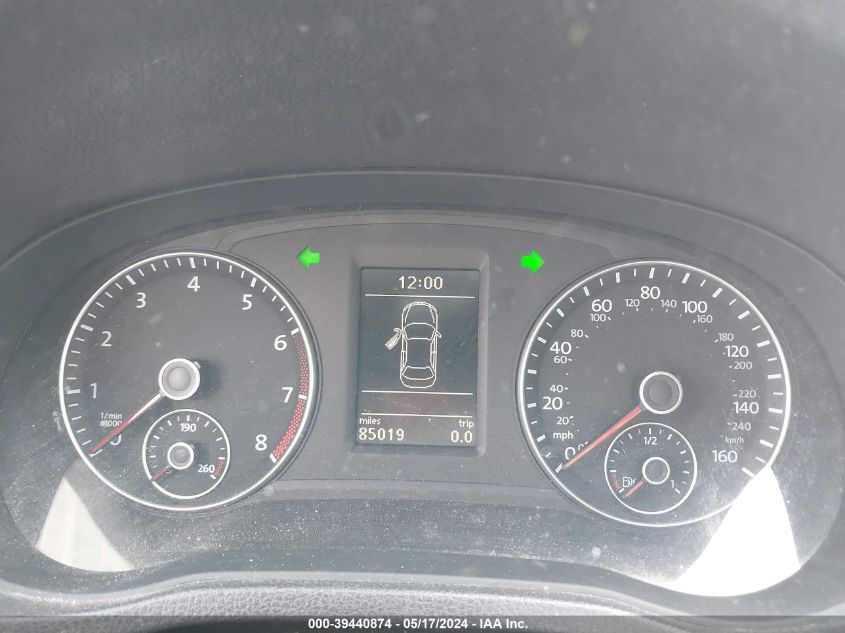 2012 Volkswagen Passat 2.5L Se VIN: 1VWBP7A35CC025966 Lot: 39440874