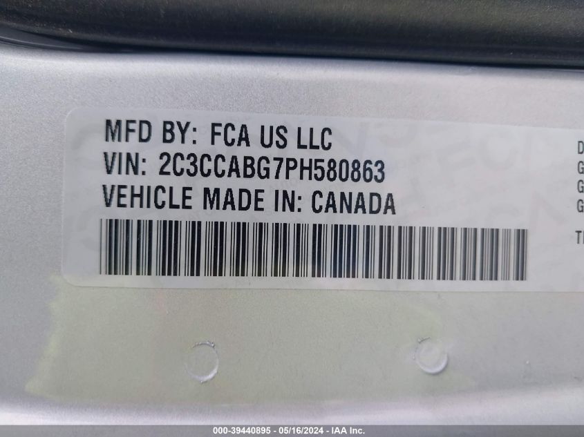 2023 Chrysler 300 300S VIN: 2C3CCABG7PH580863 Lot: 39440895