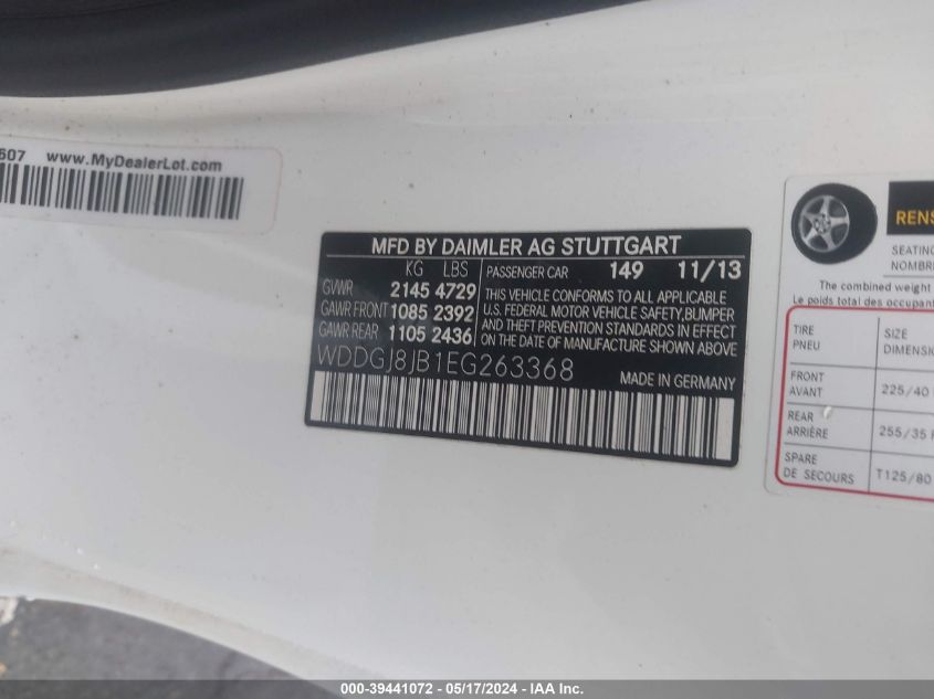 2014 MERCEDES-BENZ C 350 SPORT 4MATIC - WDDGJ8JB1EG263368