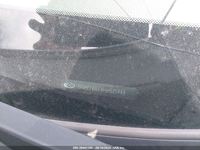 2017 Hyundai Sonata Se VIN: 5NPE24AF4HH525944 Lot: 39441183