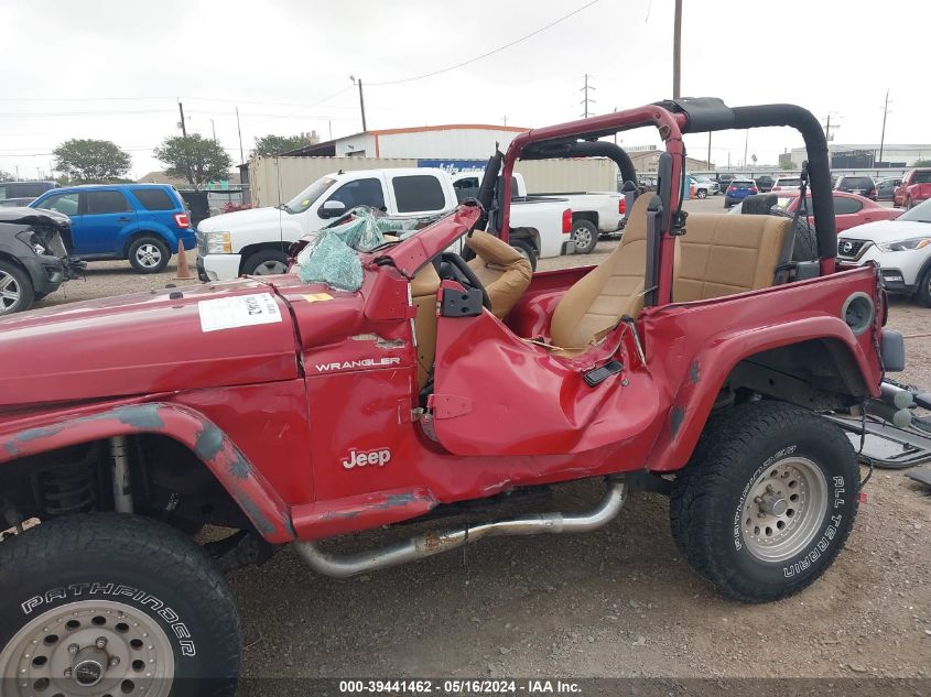 1998 Jeep Wrangler Se VIN: 1J4FY29P4WP721222 Lot: 39441462