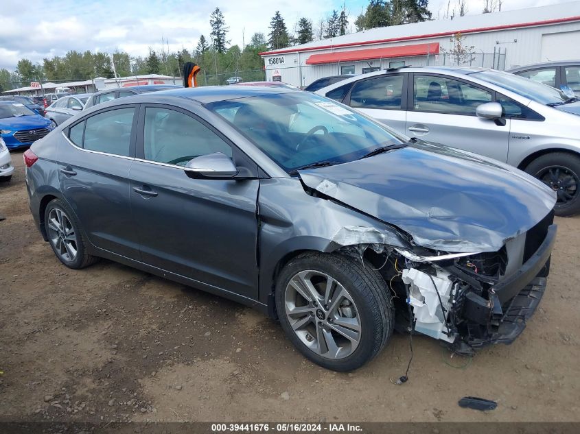 2018 HYUNDAI ELANTRA LIMITED - KMHD84LF7JU448405