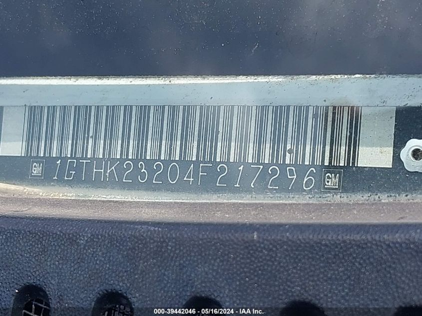 2004 GMC Sierra 2500Hd Sle VIN: 1GTHK23204F217296 Lot: 39442046