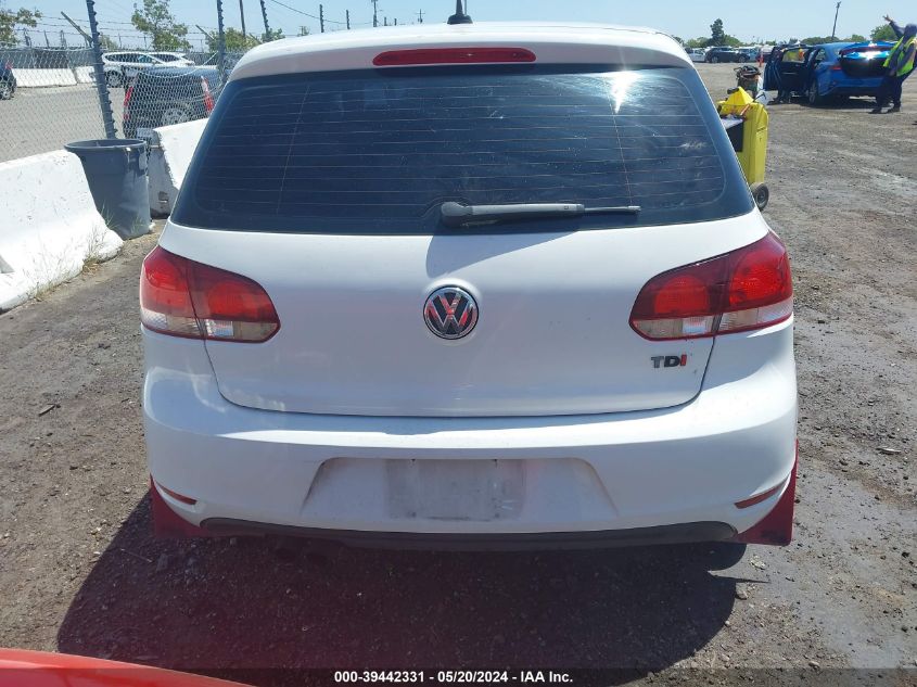 2011 Volkswagen Golf Tdi 2-Door VIN: WVWMM7AJ5BW091434 Lot: 39442331