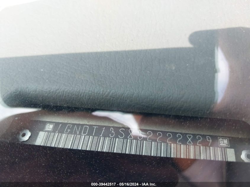 2003 Chevrolet Trailblazer Lt VIN: 1GNDT13S832222829 Lot: 39442517