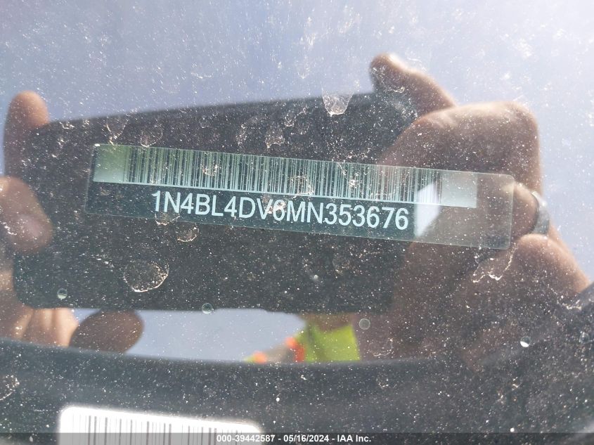2021 Nissan Altima Sv Fwd VIN: 1N4BL4DV6MN353676 Lot: 39442587