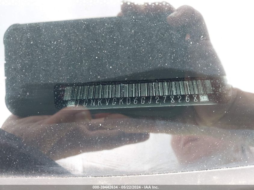 2016 Chevrolet Traverse 1Lt VIN: 1GNKVGKD6GJ278268 Lot: 39442634