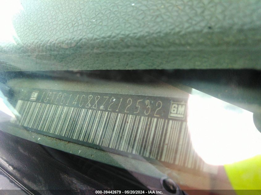 2008 GMC Sierra 1500 Work Truck VIN: 1GTEC14C88Z212532 Lot: 39442679