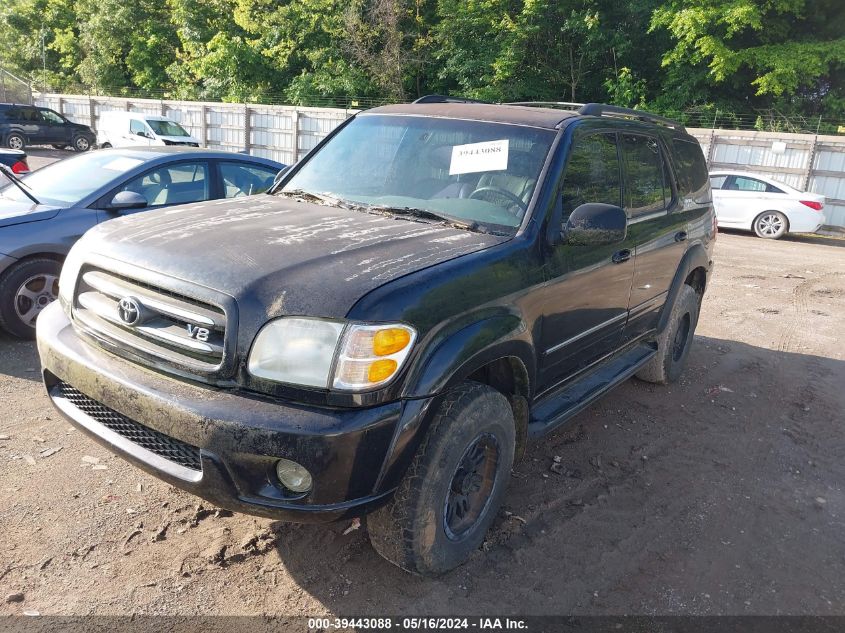 2001 Toyota Sequoia Limited V8 VIN: 5TDBT48A51S038293 Lot: 39443088