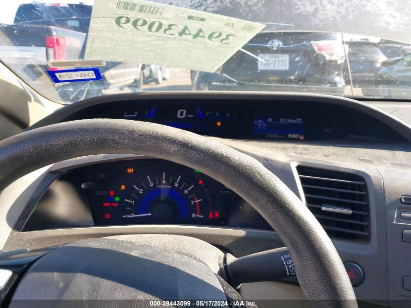 2012 Honda Civic Lx VIN: 2HGFB2F55CH603045 Lot: 39443099