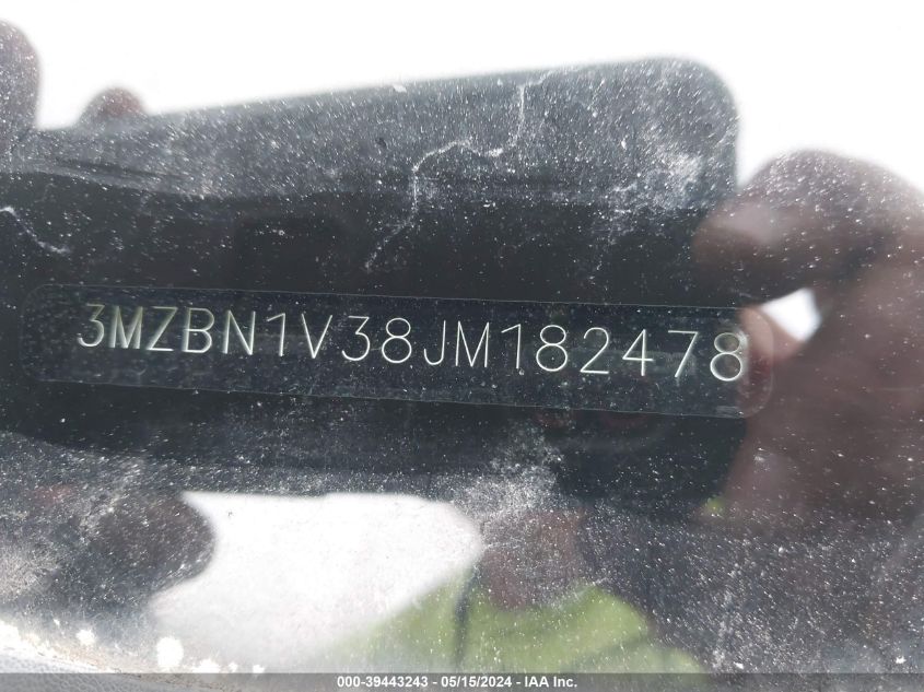2018 Mazda Mazda3 Touring VIN: 3MZBN1V38JM182478 Lot: 39443243