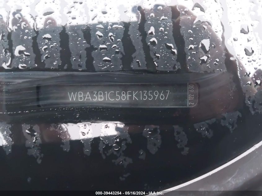 2015 BMW 320I VIN: WBA3B1C58FK135967 Lot: 39443254