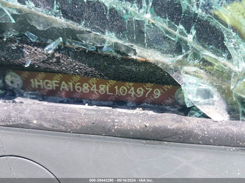 2008 Honda Civic Ex VIN: 1HGFA16848L104979 Lot: 39443290