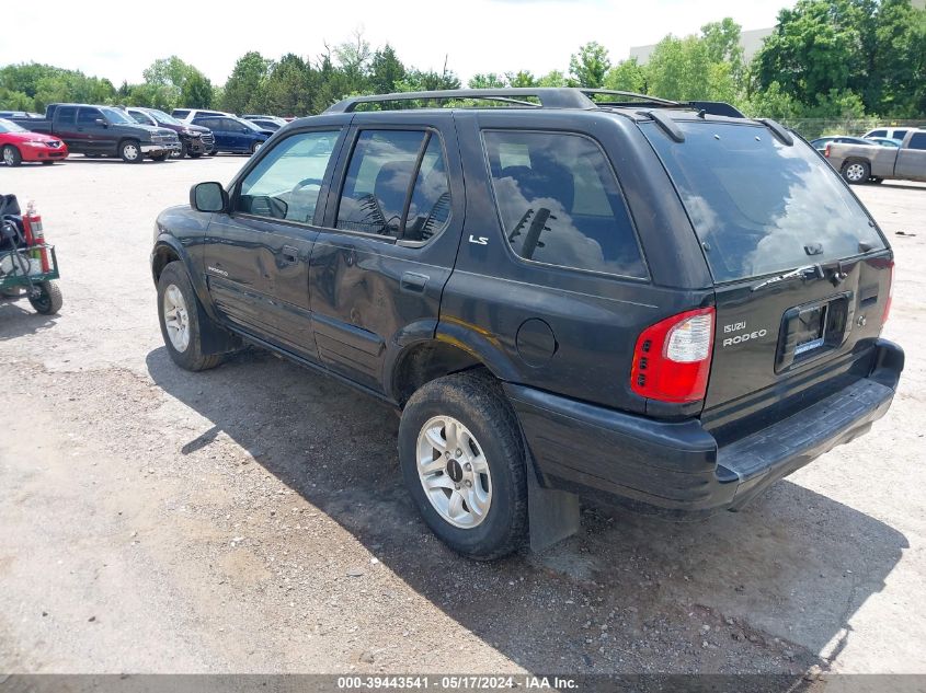 2002 Isuzu Rodeo Ls 3.2L V6/Lse 3.2L V6/S 3.2L V6 VIN: 4S2CK58W424322007 Lot: 39443541