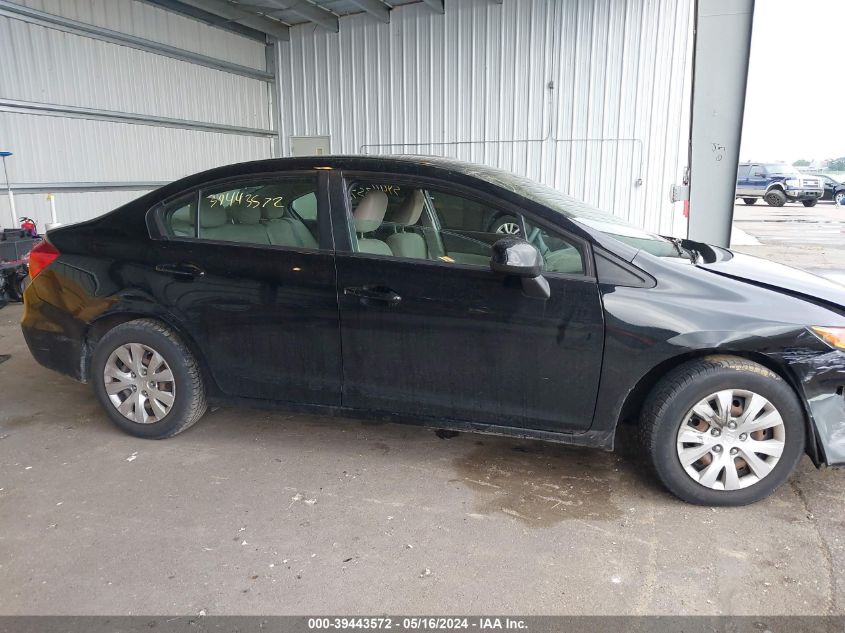 2012 Honda Civic Lx VIN: 19XFB2F59CE037854 Lot: 39443572