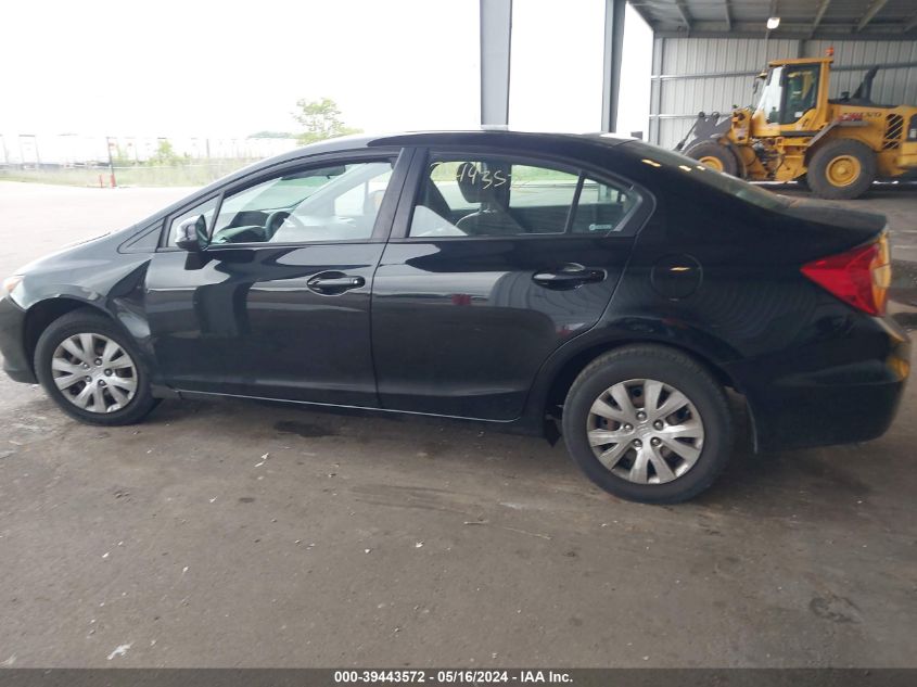 2012 Honda Civic Lx VIN: 19XFB2F59CE037854 Lot: 39443572