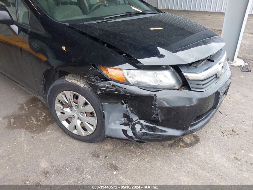 2012 Honda Civic Lx VIN: 19XFB2F59CE037854 Lot: 39443572