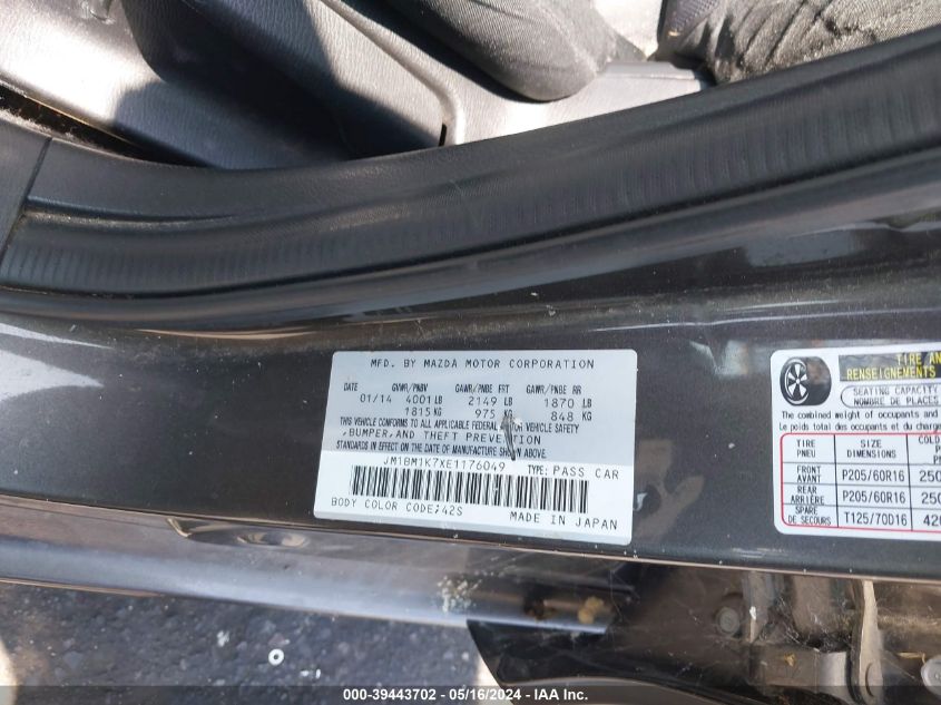 2014 MAZDA MAZDA3 I SPORT - JM1BM1K7XE1176049