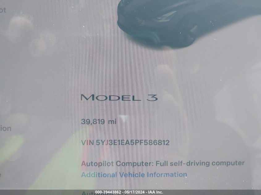 2023 TESLA MODEL 3 - 5YJ3E1EA5PF586812