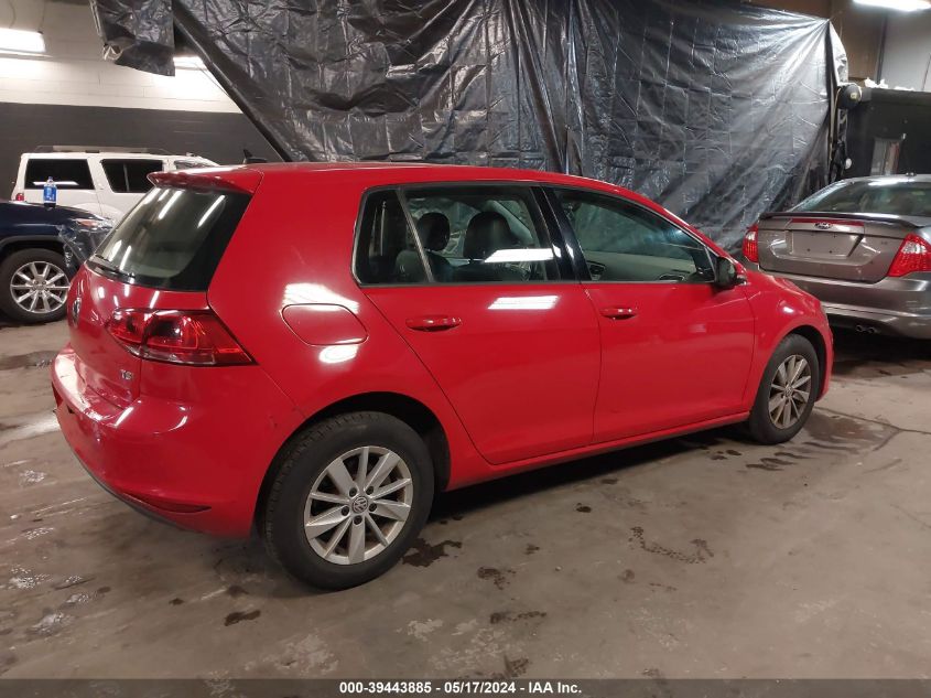 2015 Volkswagen Golf Tsi S 4-Door VIN: 3VW217AU0FM018825 Lot: 39443885