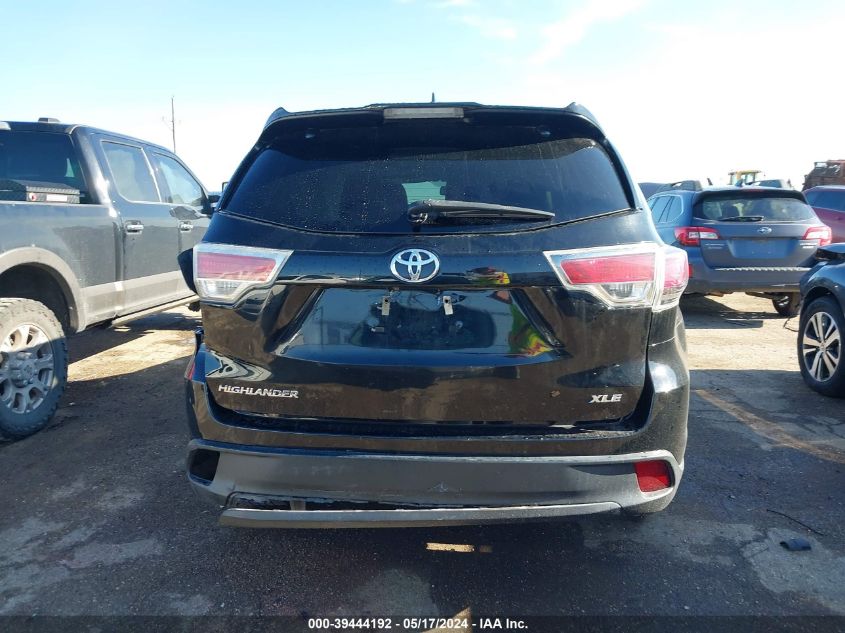 2016 Toyota Highlander Xle V6 VIN: 5TDKKRFHXGS501635 Lot: 39444192
