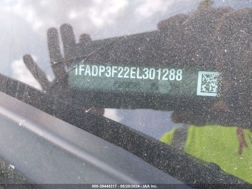 2014 Ford Focus Se VIN: 1FADP3F22EL301288 Lot: 39444317