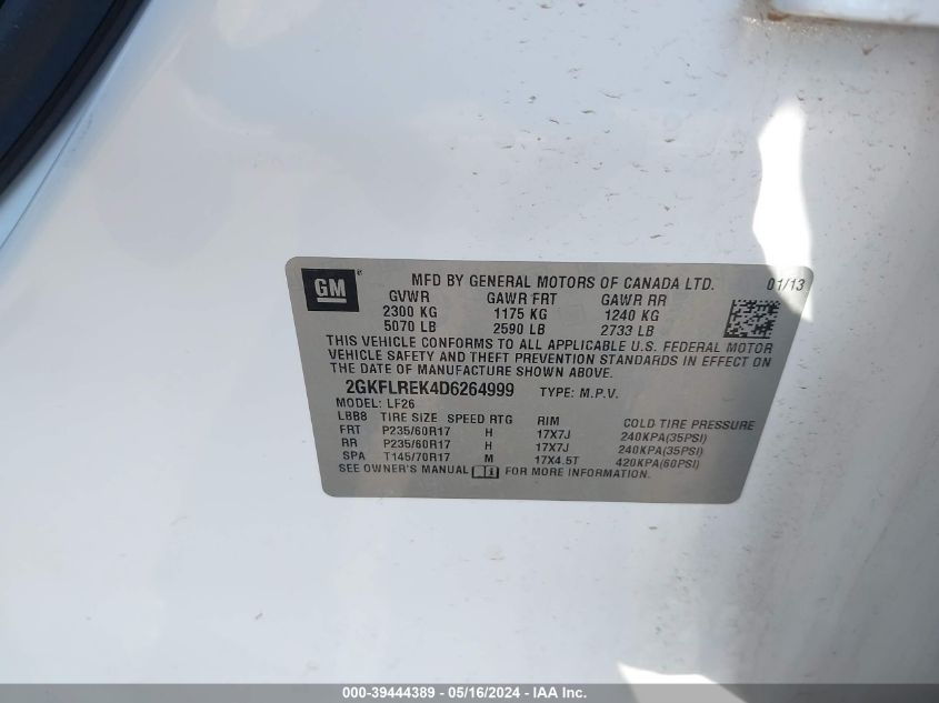 2013 GMC TERRAIN SLE-1 - 2GKFLREK4D6264999