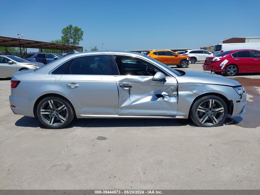 2018 Audi A4 2.0T Premium/2.0T Tech Premium VIN: WAUENAF41JA110118 Lot: 39444573