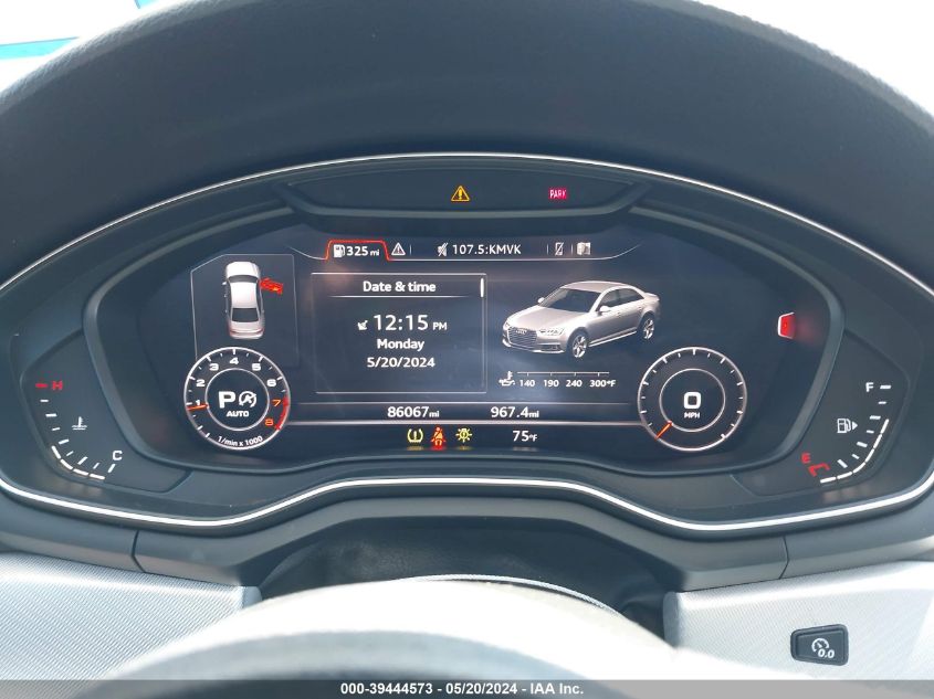 2018 Audi A4 2.0T Premium/2.0T Tech Premium VIN: WAUENAF41JA110118 Lot: 39444573