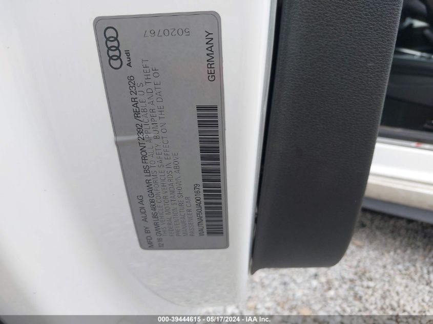 2018 Audi A5 2.0T Premium VIN: WAUTNAF50JA001679 Lot: 39444615