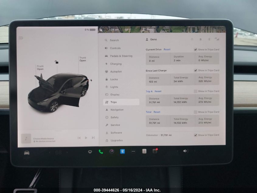 2021 Tesla Model Y Long Range Dual Motor All-Wheel Drive VIN: 5YJYGDEE7MF284387 Lot: 39444626