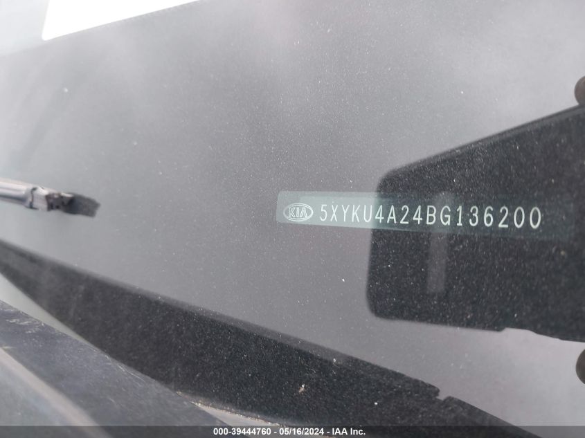 2011 Kia Sorento Ex V6 VIN: 5XYKU4A24BG136200 Lot: 39444760