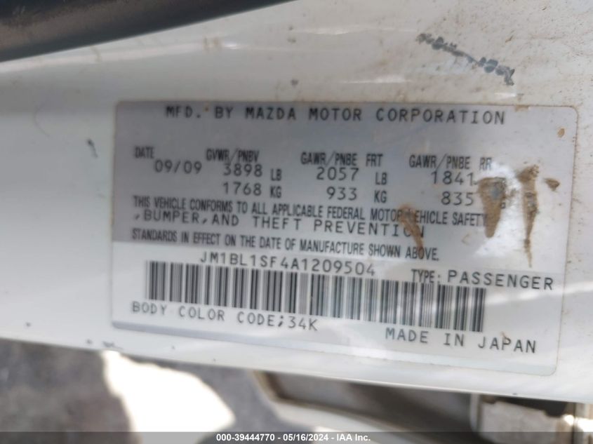 2010 Mazda Mazda3 I Sport VIN: JM1BL1SF4A1209504 Lot: 39444770