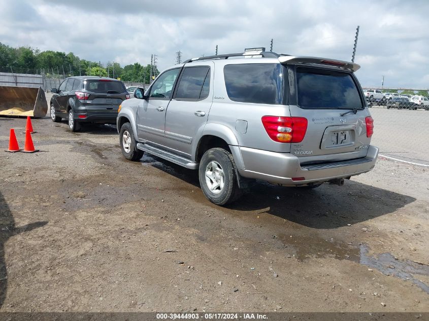 2001 Toyota Sequoia Limited V8 VIN: 5TDBT48A61S034642 Lot: 39444903