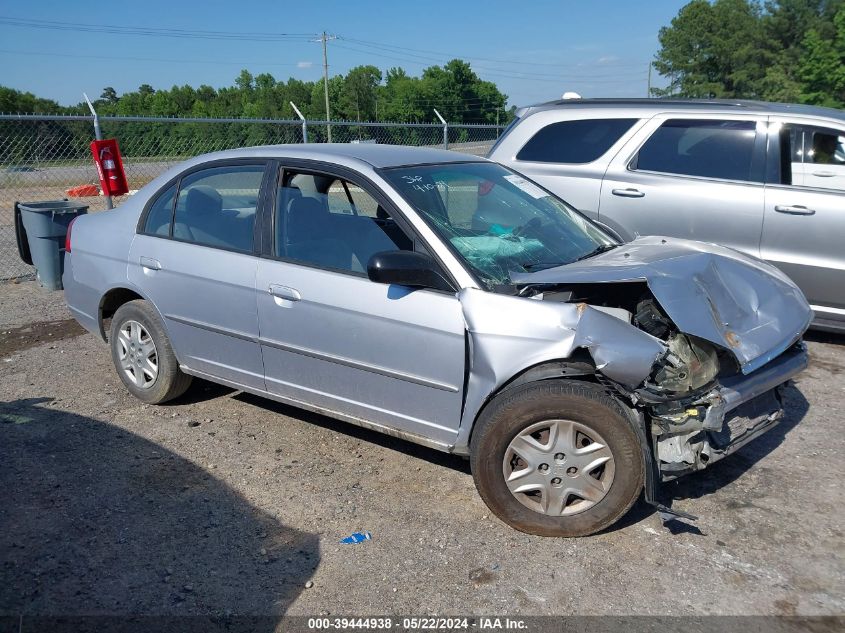 2003 Honda Civic Lx VIN: 1HGES165X3L020835 Lot: 39444938